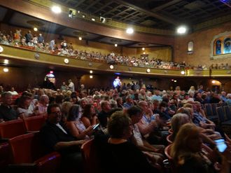 The gathering crowd for the show at The Arcada Theatre on Aug. 3, 2019 in Chicago. 