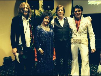 With John Lennon, Elizabeth Taylor and Sir Paul McCartney at the Sunburst impersonators convention in orlando Florida Sept 2104
