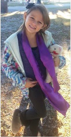 After my show at Ella's What Not Shop my young sweet friend Isabella took a pic wearing my scarf in St Cloud Florida. 1-18-14
