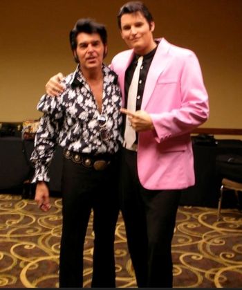 Me and Cody Wise backstage at IMAGES OF THE KING contest in memphis for Elvis week 2011
