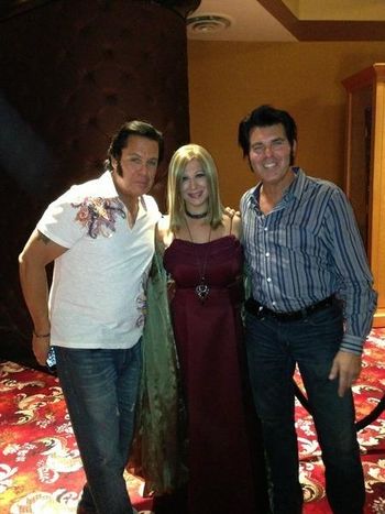 Dan and i with Sharon Owens after the Legends show at Foxwoods in Ct on 8-25-13. Sharon does a great job portraying Barbra Streisand. Nice person to.
