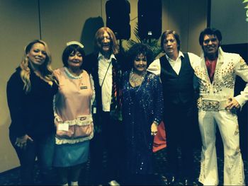 Wth Mariah, Roseanne, Lennon ,Taylor and McCartney at the Sunburst impersonators convention in Orlando Florida Sept 2014
