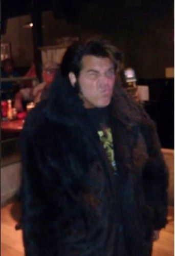 Wearing Gary Elvis Brit Coat at wrap party in New Hampshire Sept 2nd 2012.
