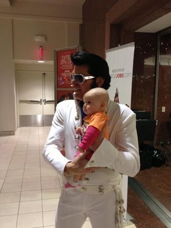 Me with a very very young Elvis fan at the freehold mall in NJ on Dec 8th 2012
