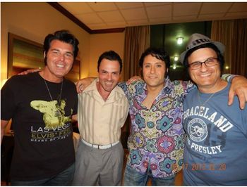 With Mike Tsama, Jim Barone and Rick Ardisano. This was taken at the Crowne hotel during Elvis week 2013 in Memphis
