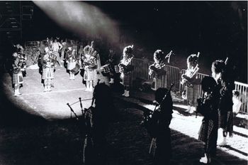 Wallacestone Pipeband, The Pilgrim premiere, Lorient, 1983

