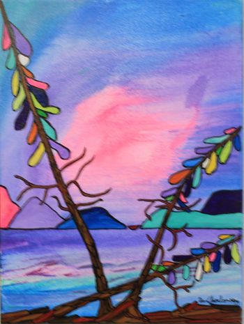 Title: "RicharIdsons Island?Lake Superior"..."12x16" acrylic on canvas...Sold
