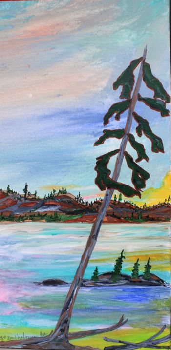 Sold..."White Pine/Standing Tall"/Superior North series...12''x24'' acrylic on canvas...$175.

