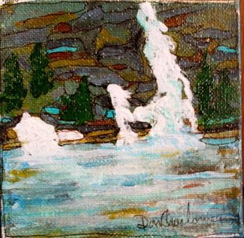 Title: "Otter Falls/Agawa Canyon"...Painted from memory and photo from a train trip to Agawa Canyon a few years back. (sold)
