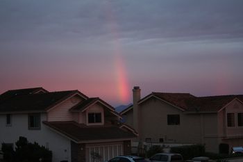 5 Minutes after the Chargers loss we had the most incredible rainbow out our front door. See there is life after a football game.
