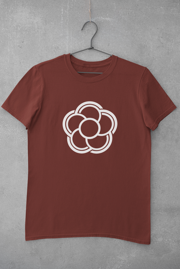 T-shirt "Blume" - weinrot