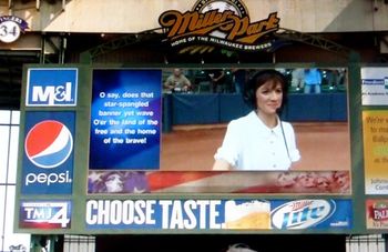 Singing the national anthem for the Brewers game at Miller Park

