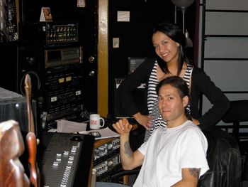 Joey with Czarina mixing her upcoming CD
