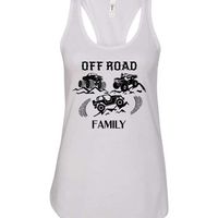 Women's Racerback Tank - Off Road Family (White)