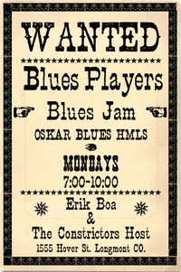 Blues Jam and Dance! Open Mic at Oskar Blues Homemade Liquids and Solids