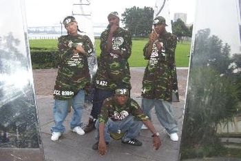 N.F.L. (Niggas From Louisiana) from the New Orleans final edition of the company. 3 P introduces to you From left to right. Ace Boogie, Badazz, Lil One and Joe Cash in front.
