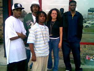 3 P chills with Deidre, the producer,  of the movie "Rim Shop" on location
