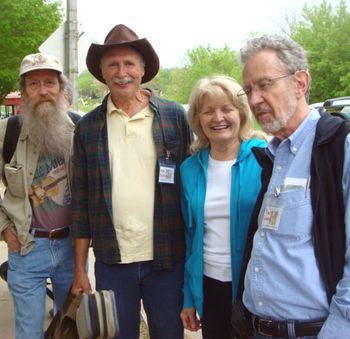 Larry Hanks, Mac Benford, Ginny Hawker & Tracy Schwarz at the Bluff Country Gathering, MN 2011
