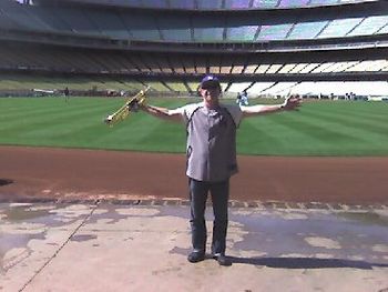 Pre-game gig at Dodger Stadium with the Bayou Brass Band.
