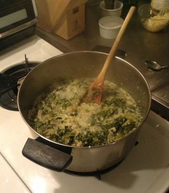 Sauteed Indian Greens in the Pan
