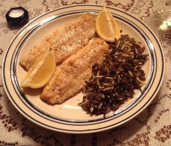 Sauteed Rainbow Trout with Wild Rice Pilaf
