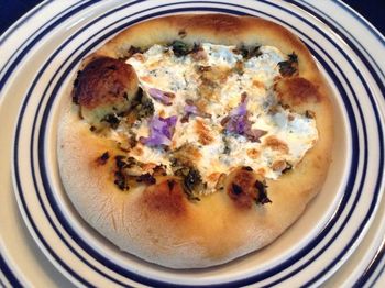 Fresh Herb Mini-Pizza with Sage Flowers
