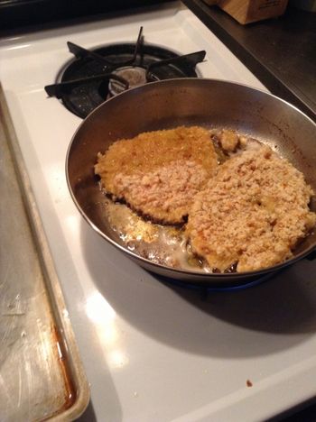Chicken Schnitzel in the Pan
