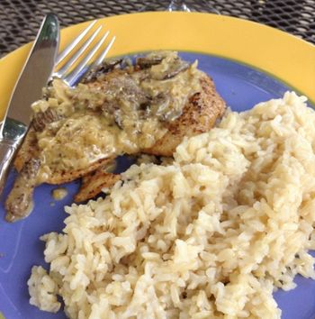 Turkey Scaloppine with Morels and Brown Rice
