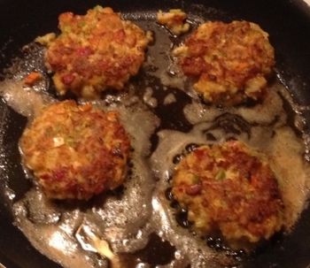 Lobster Cakes in the Pan
