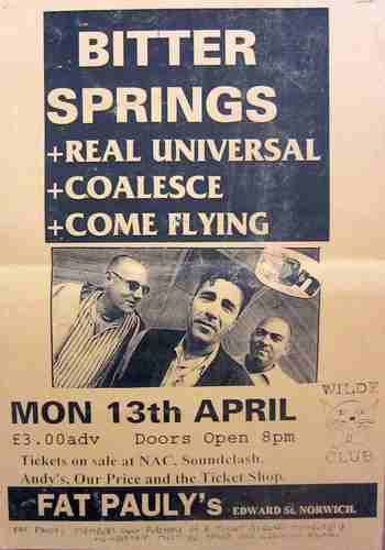 Early Bitter Springs Poster for Gig in Norwich
