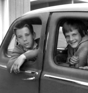 Greg and Bev in the Austin (Calgary, 1962)

