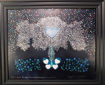 NOCTURNAL BLOOMS SHINING IN A BUTTERFLY MOON WIND 16 X 20 ACRYLIC ON METAL 2020
