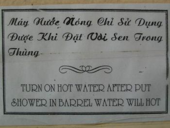 Shower instructions, Chau Doc, Vietnam.
