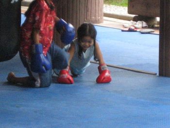 Yes, even little ones can train in muay thai.
