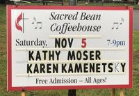 Kathy Moser and Karen Kamenetsky at Sacred Bean CoffeeHouse