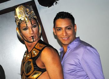 Jerico Deangelo dressed as a future Siva with partner at  Green House New York City for Jerico's Flow Affair Performance
