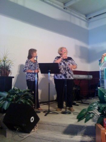Niece Melonie and Debra Paxton, singing backup
