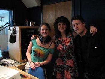 Here we are with Sally Gates of WinFM after our interview which had to be taped a few days in advance - before Andy + Tom arrived.
