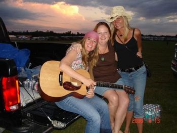 a break from the mud wrestling w/ bridget and amy at country fever fest; photo by sharon and john champlin
