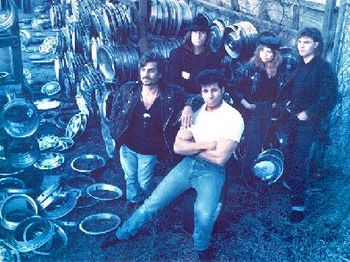 David Spear & the Darts (l-r) Eddie, Brad Henderson, David, Jennie Hoeft, Hoppie Vaughan.  Pic taken @ Hupcap Annies in Nashville, TN 1994.
