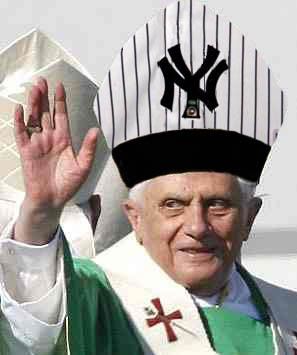 The Pope visits Yankee Stadium on April 20th, 2008. He went 2 for 3 with a walk.
