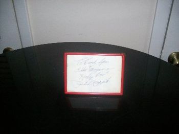 Phil Rizzuto-autograph to me and David Spear. Holy Cow, Scooter!!
