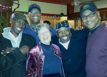 Larry Taylor, Mike Wheeler, Bonni, Larry Williams, Cleo Cole play at Ellie's Cafe Dec 2012
