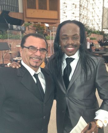 Michael O'Neill with Verdine White at Chrystal Cathedral
