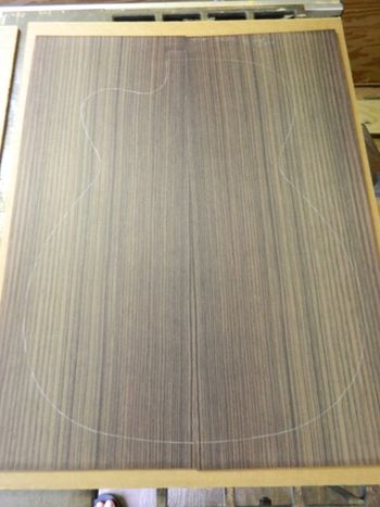 Laying out the back profile; East Indian rosewood
