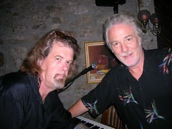 Pianist/Comedian Rev Billy C Wurtz with Paul at Angell & Phelps Cafe

