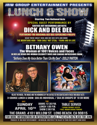 Bethany Owen starring in her One-Woman Show "ONE VOICE" with special guests performance by Dick & Dee Dee