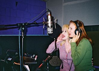 Dolly Parton and Bethany Owen in action laying down a few vocal tracks together at Two Monkeys recording studio in Nashville, TN. for one of Dolly's stage show production projects.
