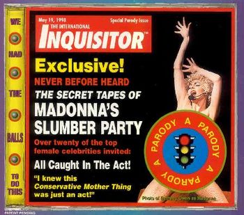 Promotional cover from the Bethany Owen comedy CD titled "The Secret Tapes of Madonna's Slumber Party" ( currently out of stock )
