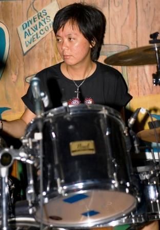 Titanic Thao on the Drums
